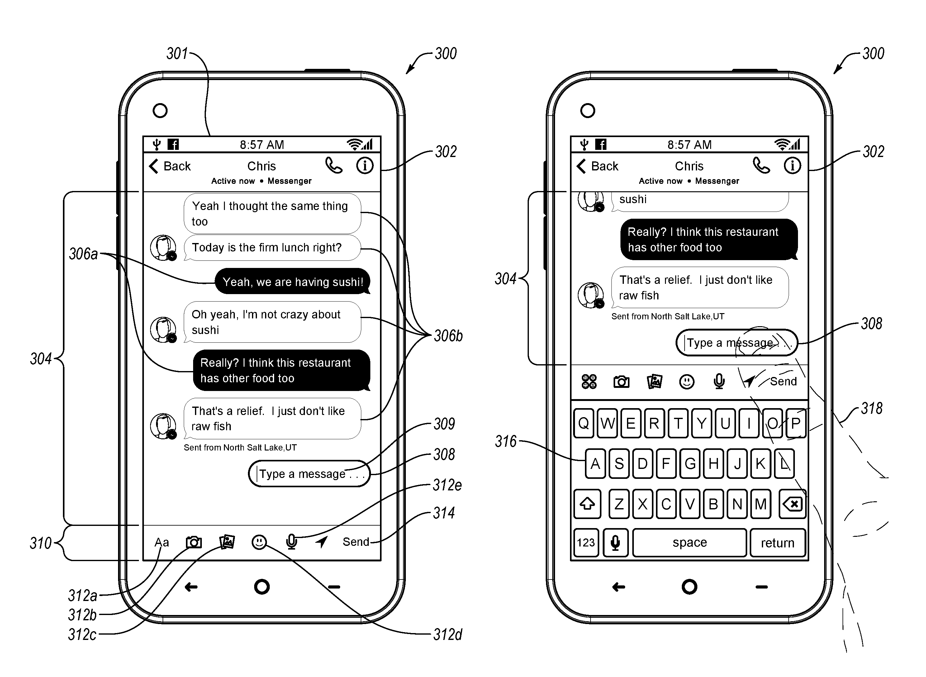 Composing messages within a communication thread