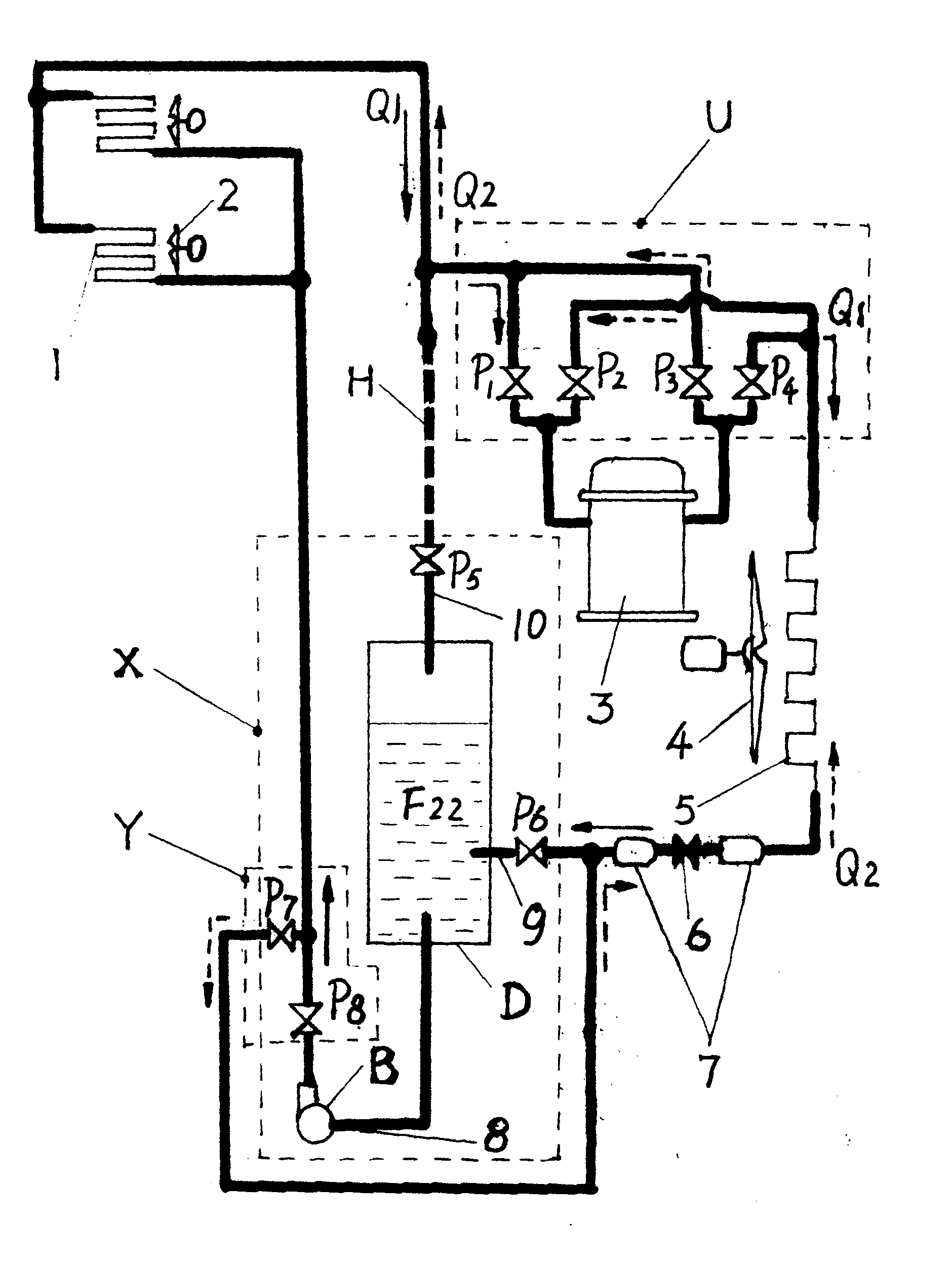 Cold-warm air conditioning system without water medium secondary transfer of cold-heat amount and use method thereof