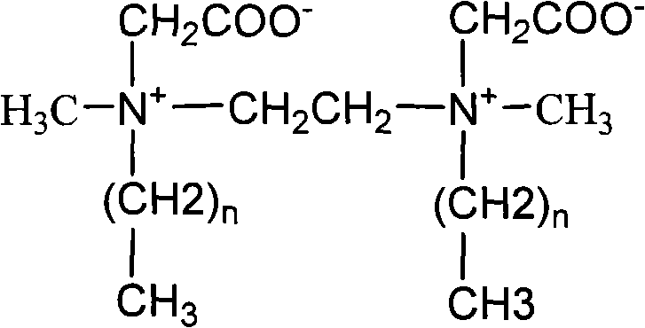 Carboxylic acid betaine type gemini surfactant and preparation method