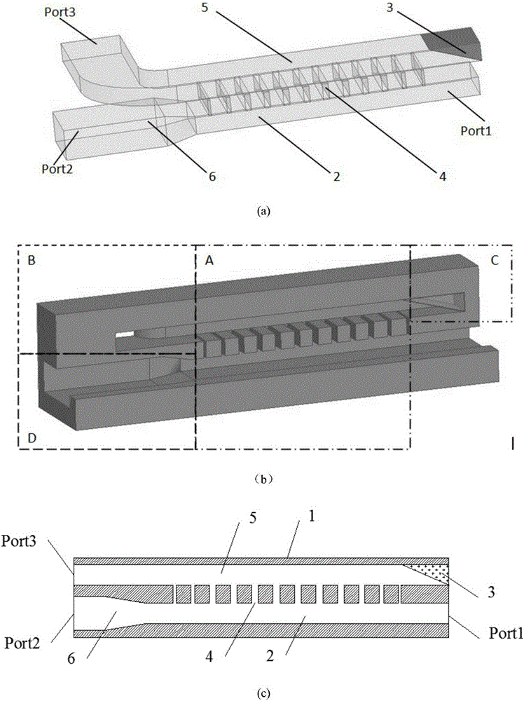 Ribbon electron beam traveling wave tube output structure