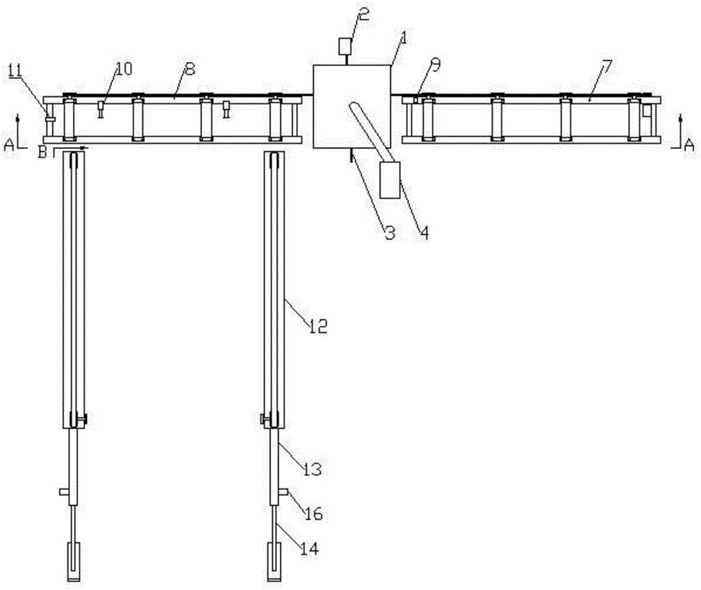 Paint spraying, airing and stacking integrated machine for C steels