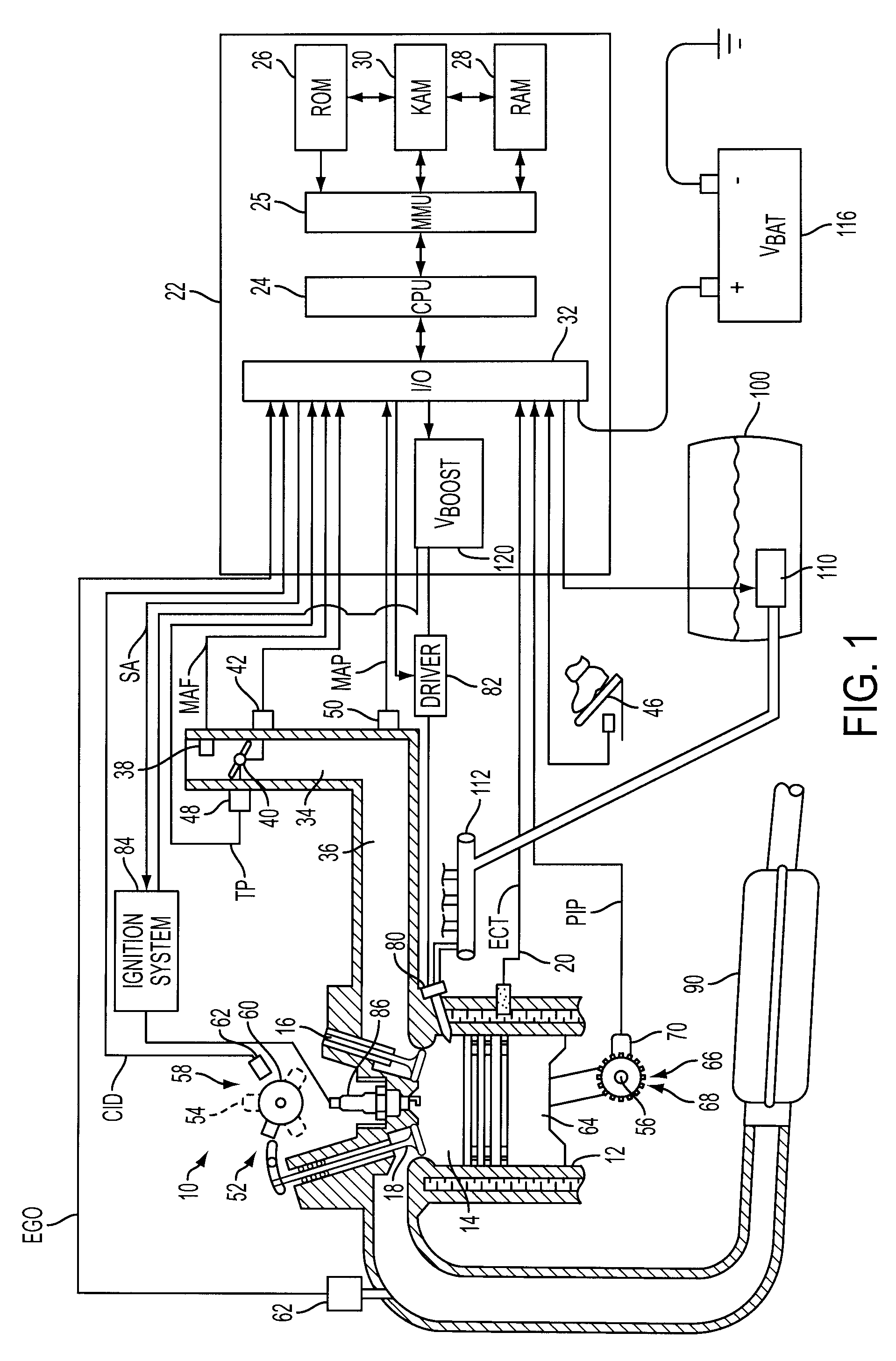 Internal combustion engine having common power source for ion current sensing and fuel injectors