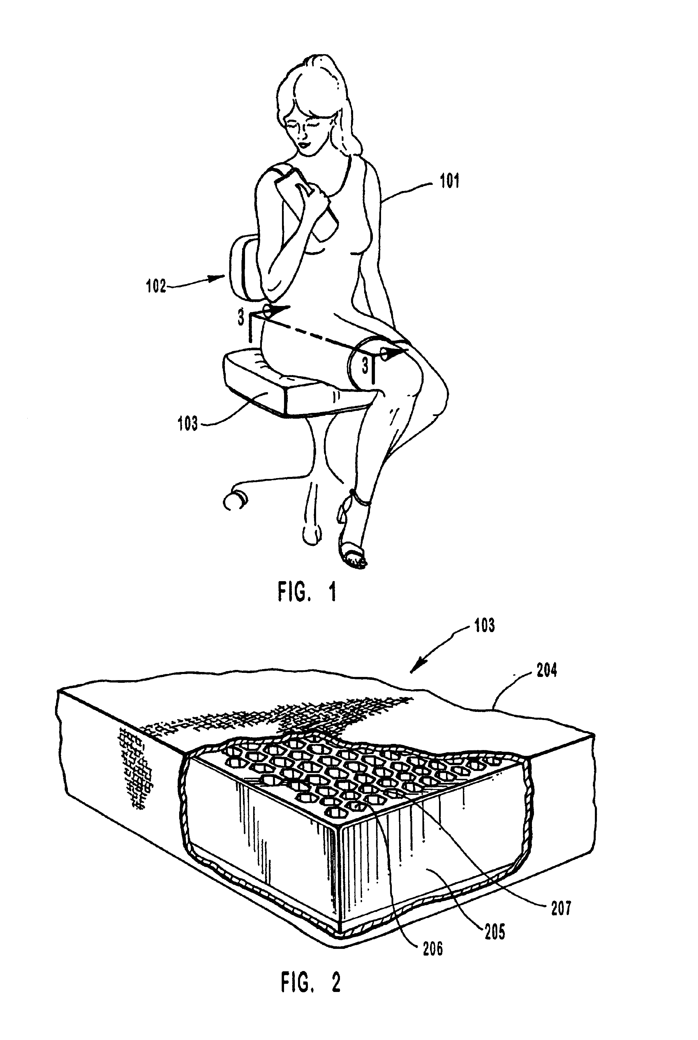 Cushioning devices, gelatinous elastomer materials, and devices made therefrom