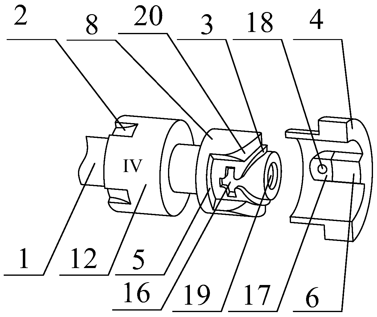 Rotary valve core switching mechanism based on cross limiting port