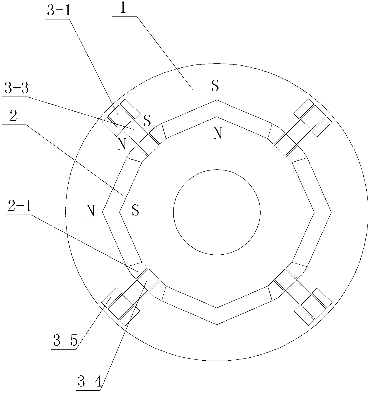 Permanent magnet motor rotor with excitation circuit variable reluctance and leakage flux path function