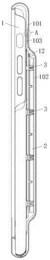 Mobile phone case capable of accommodating standby battery and manufacturing process thereof