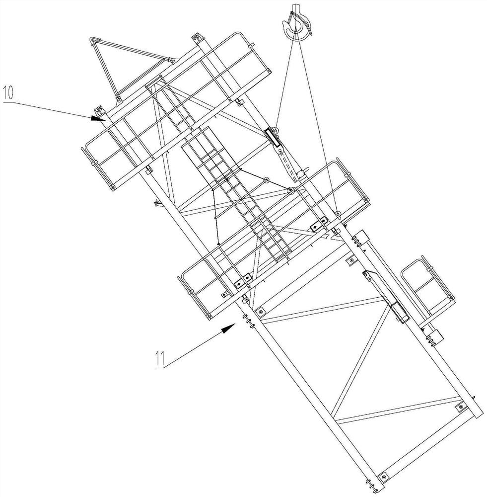 Tower crane and its climbing frame