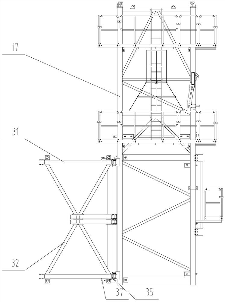 Tower crane and its climbing frame