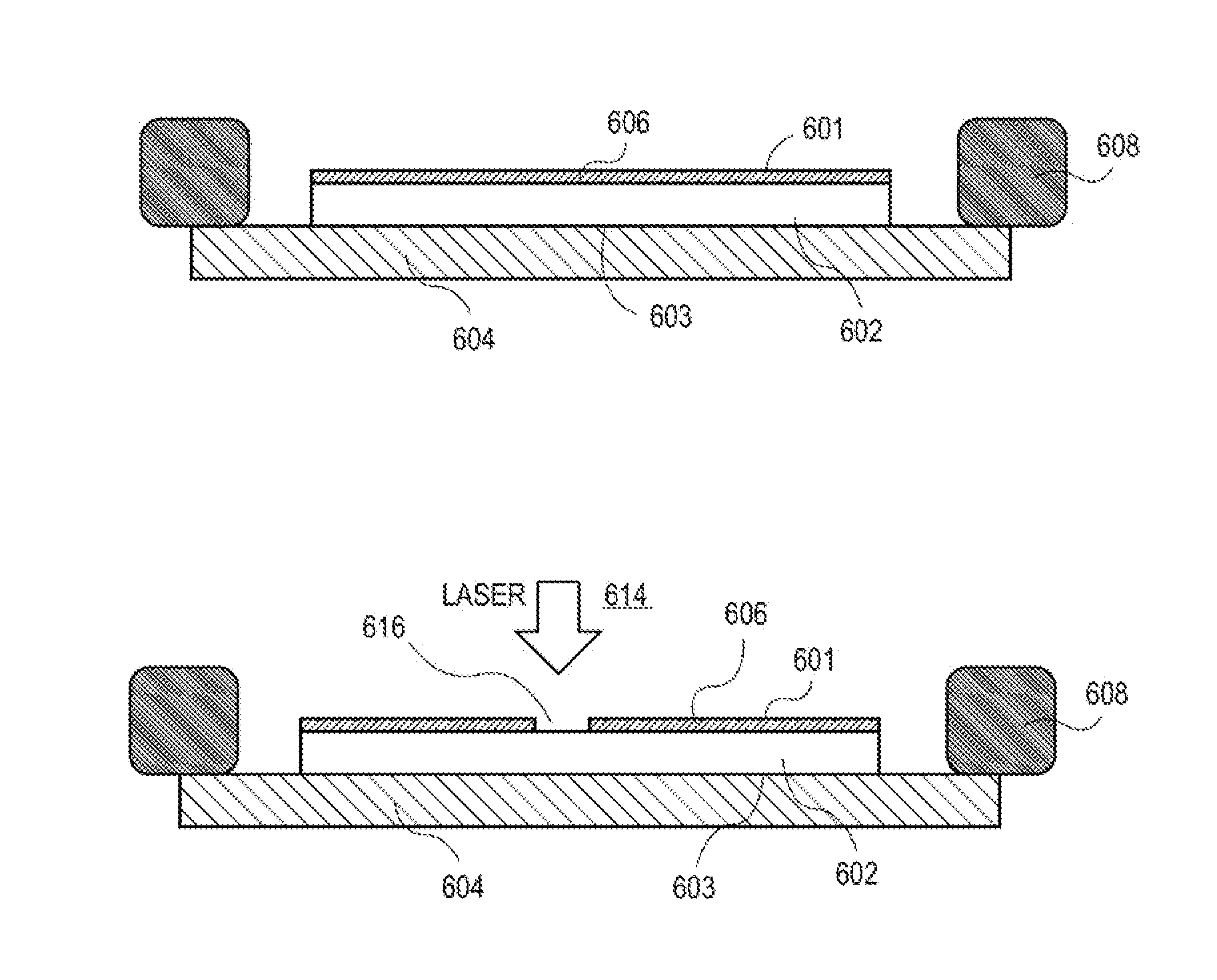 Method of die singulation using laser ablation and induction of internal defects with a laser