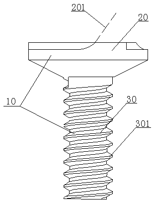 Non-removable screwed fitting and screwing method thereof