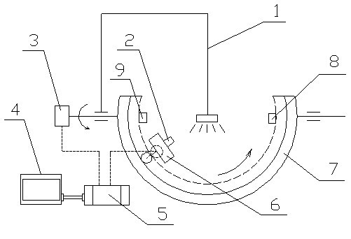 Device for detecting luminous flux of two-axis motion type lamp