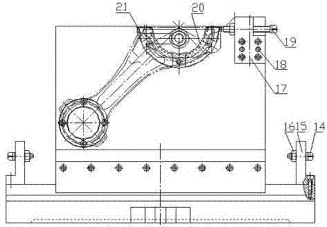 Floating tapping clamp for automotive connecting rods