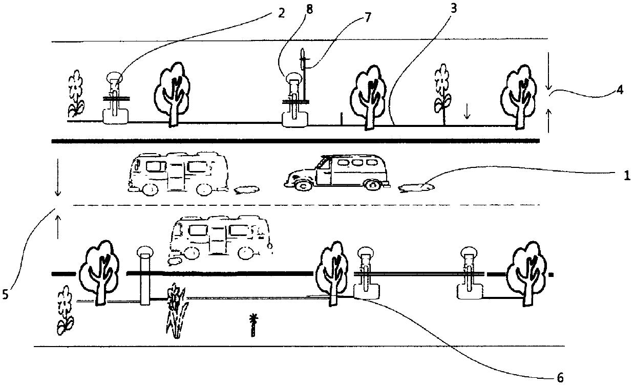 Manual dew collection drip irrigation and purification of urban air and automobile exhaust