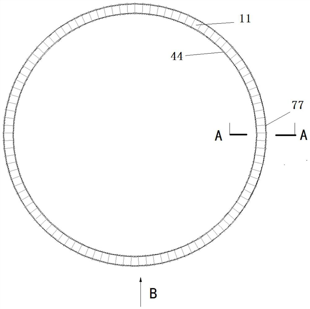 Reinforcing structure of concrete ring piece splicing seam of fan power generation tower and construction method of reinforcing structure