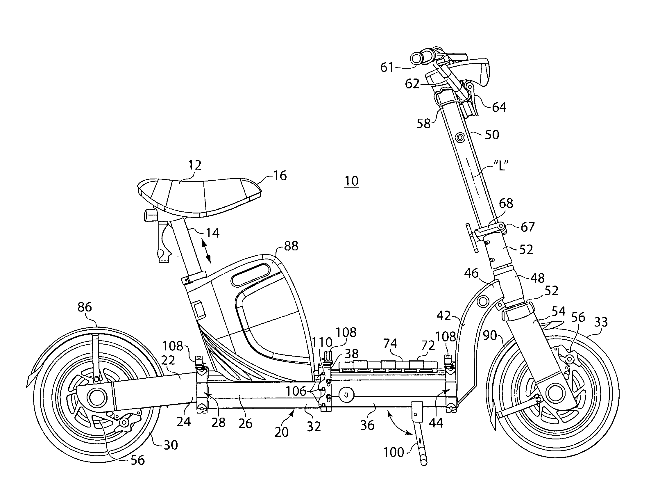 Foldable motorized bicycle