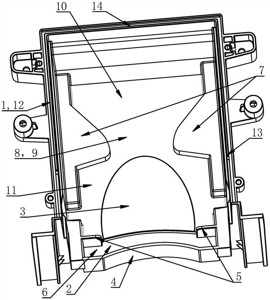 Water injection box structure of washing machine and washing machine