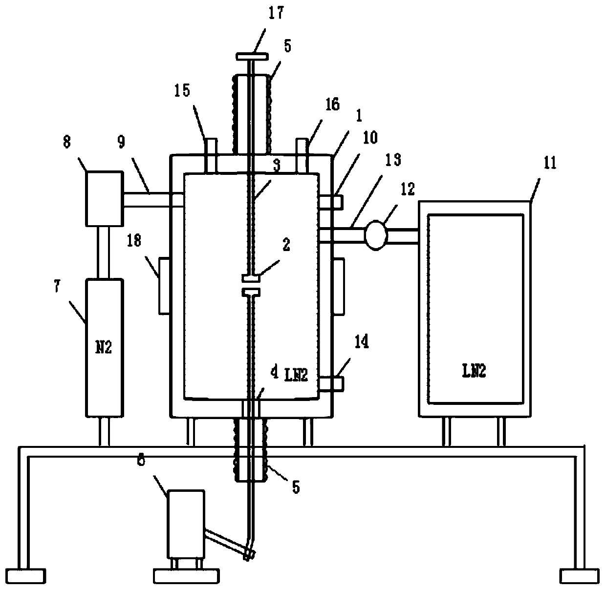 Liquid nitrogen switch and working method thereof