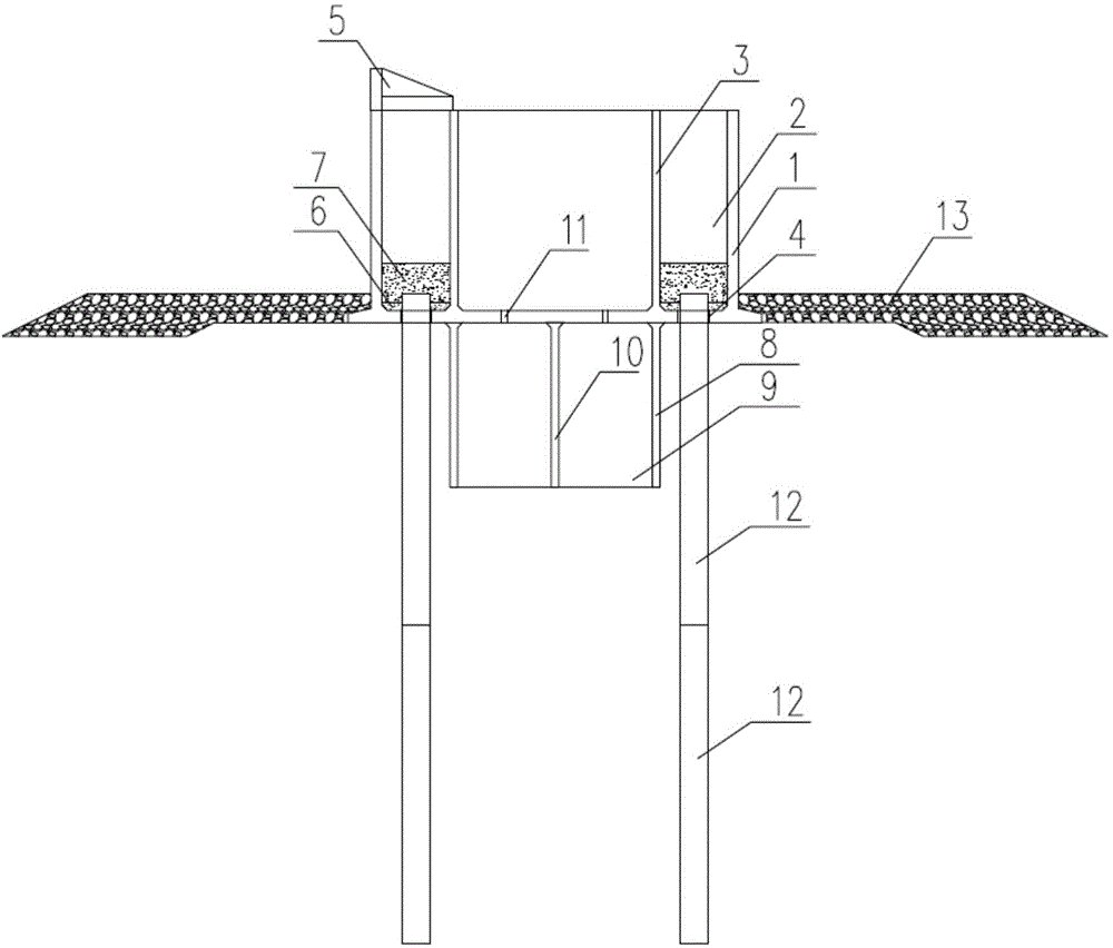 Construction method of breakwater in pile-supported cylindrical caisson structure