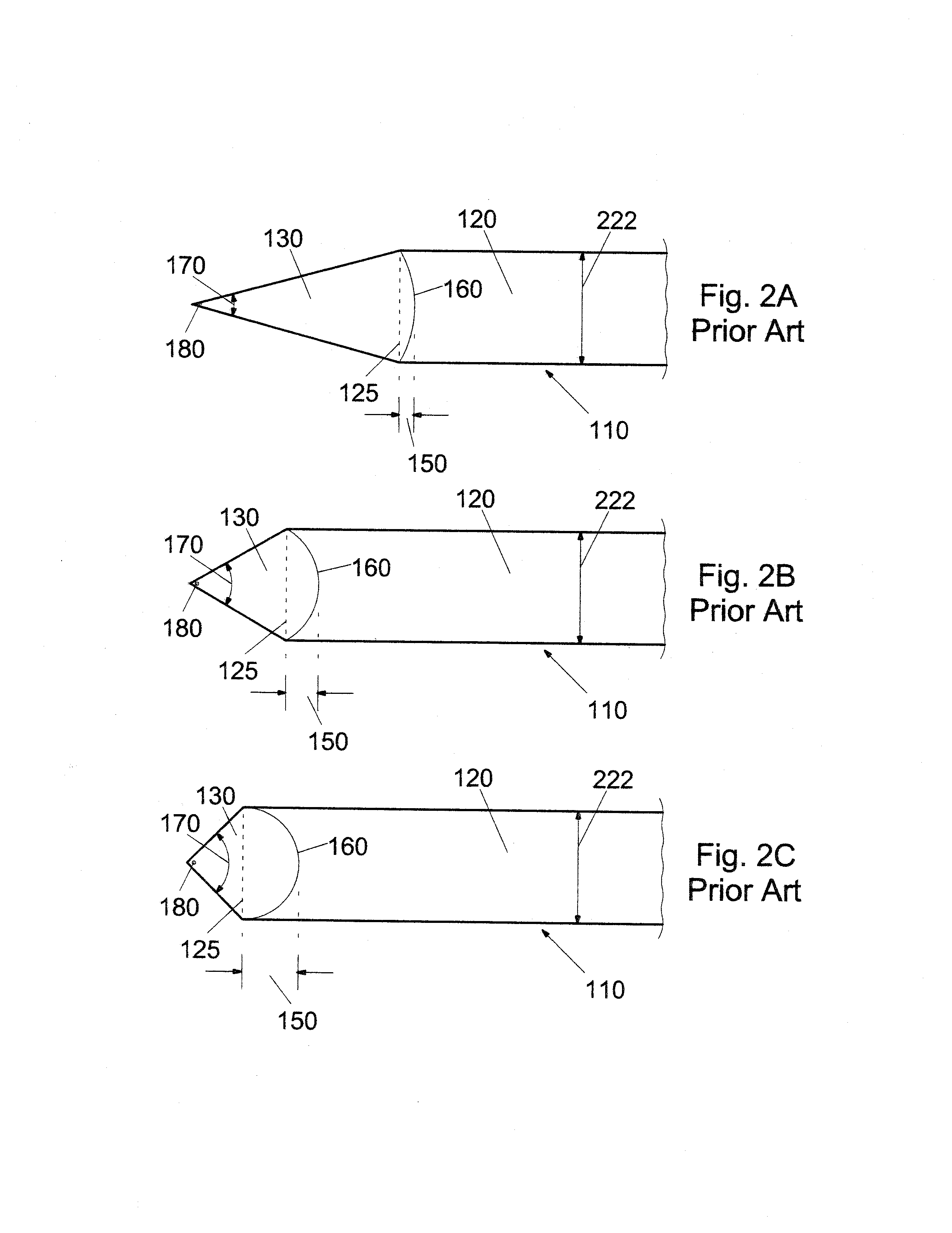Apparatus and methods for transferring materials between locations possessing different cross-sectional areas with minimal band spreading and dispersion due to unequal path-lengths