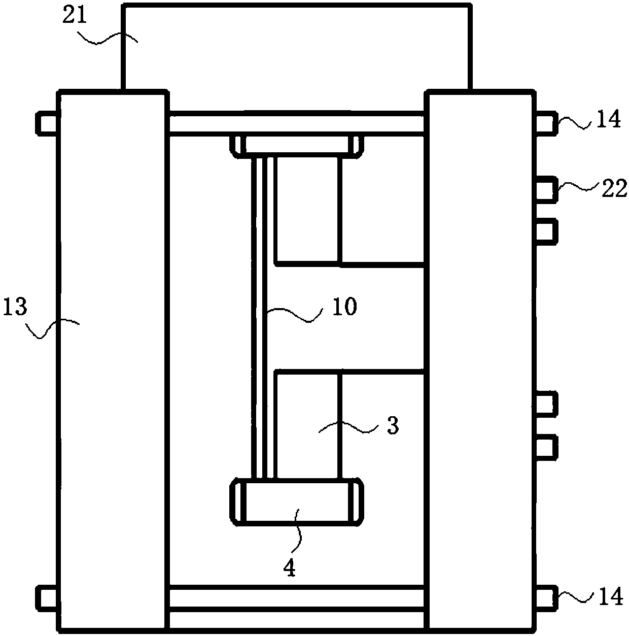 Device for compression fatigue test after impact of composite laminate