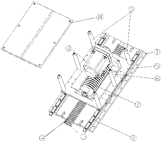 Sliding table based on worm gear row