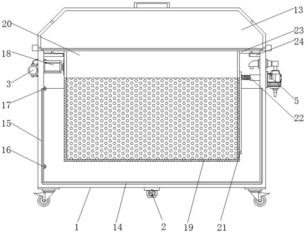 Mung bean stuffing processing device integrating washing, soaking and cooking