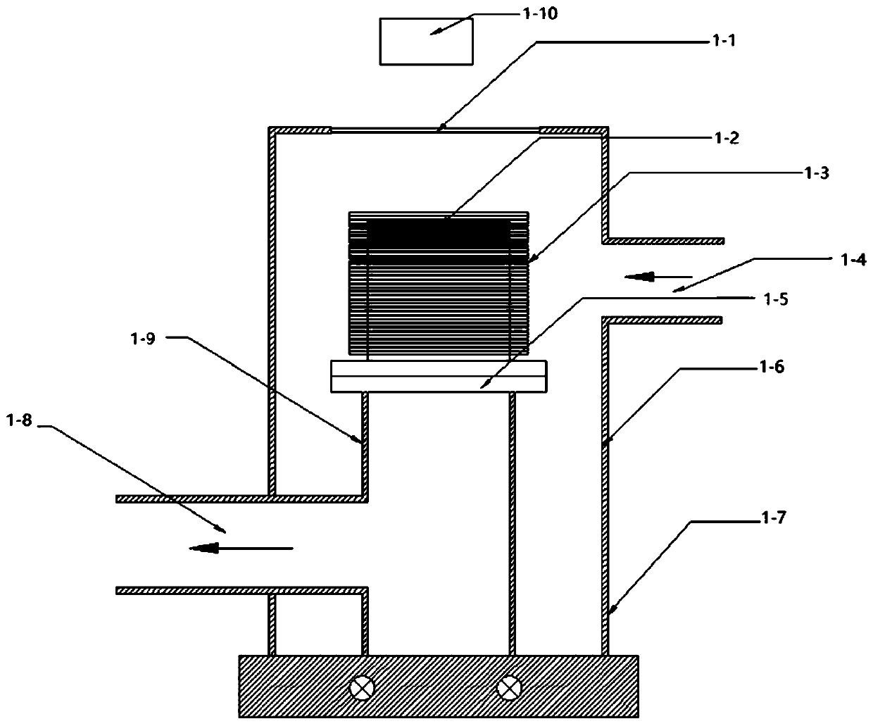 A device for measuring hydrogen diffusion and permeability in tritium-resistant coatings