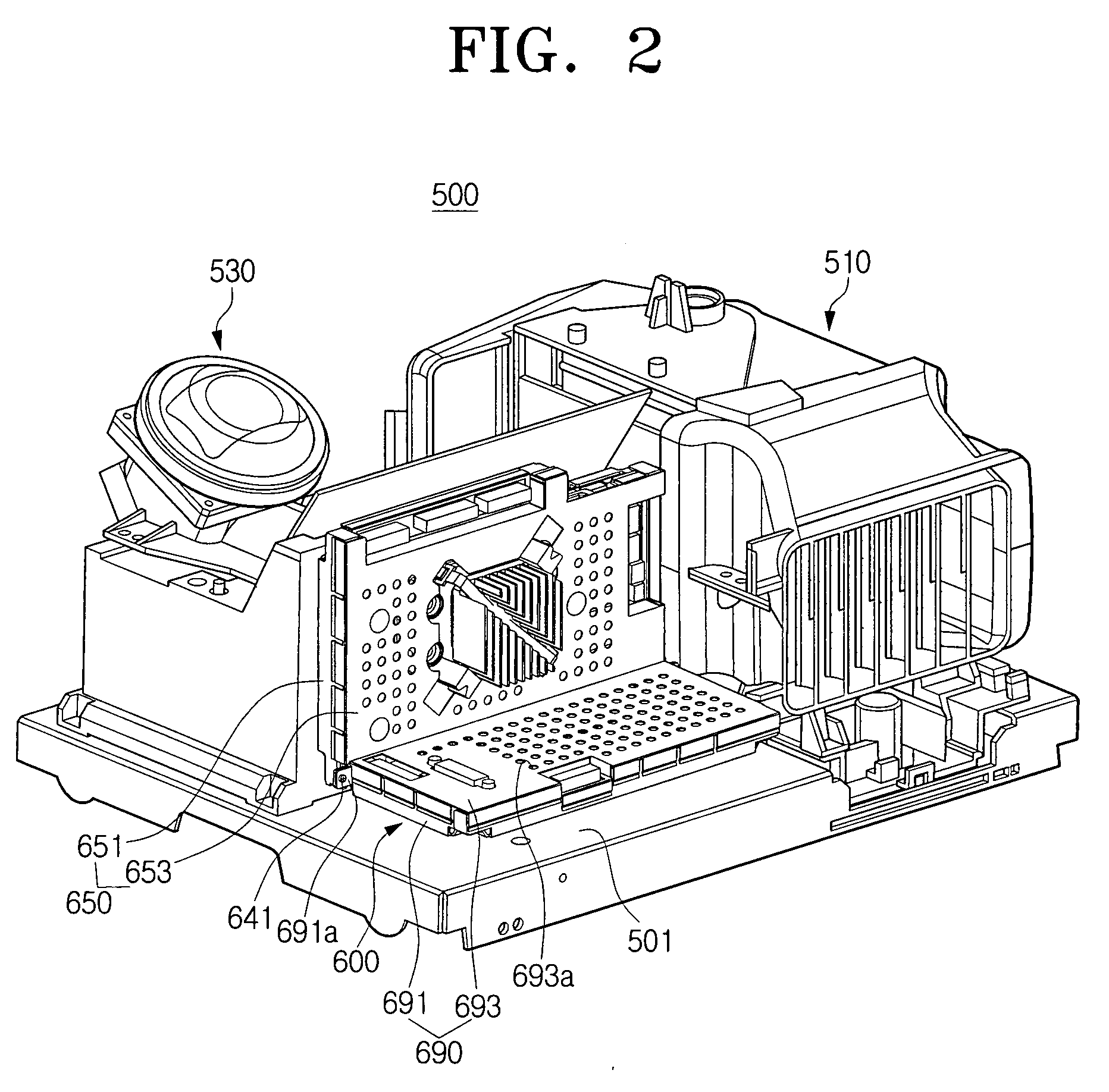 Digital micro-mirror device assembly and optical projection system using the same
