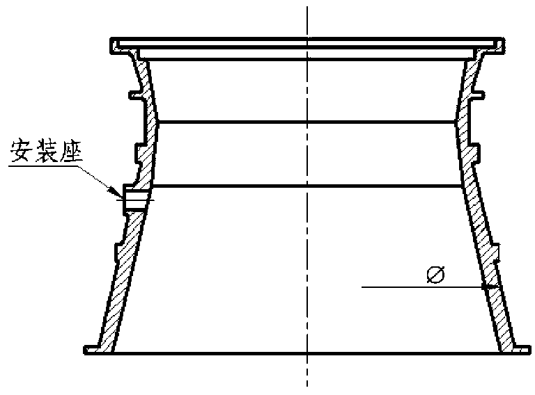 Method for detecting diameter of outer wall of tapered case of aviation engine on line