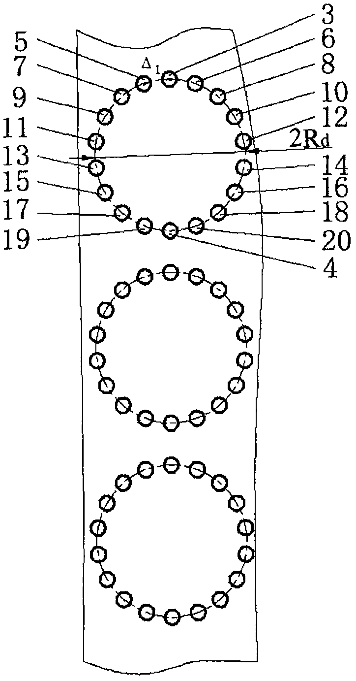 Novel tree-type nano-scale cylindrical hole filter membrane with branch hole number of 18