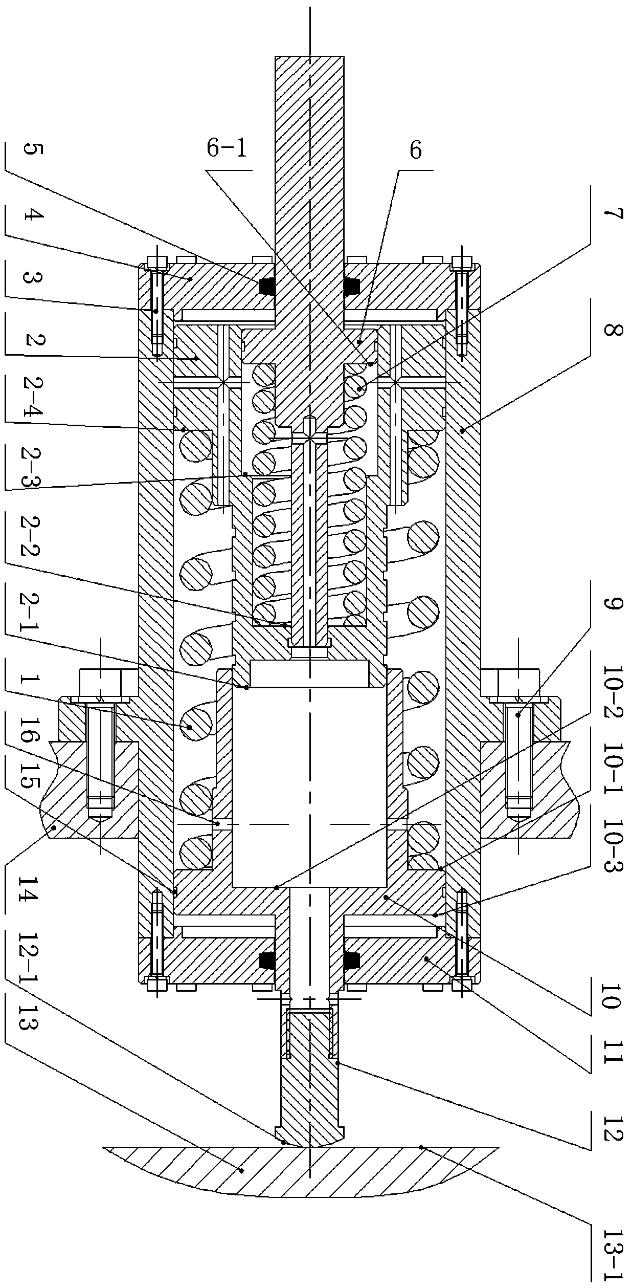 Electric cylinder loaded double spring buffer device