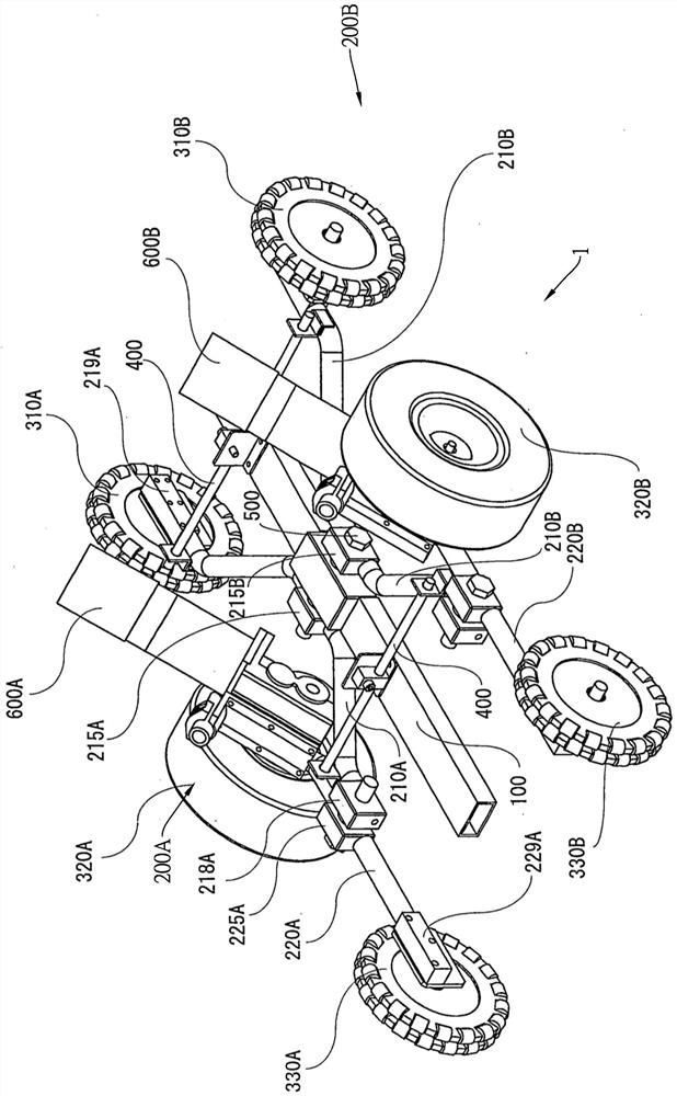 Rocker bogie mechanism and traveling gear