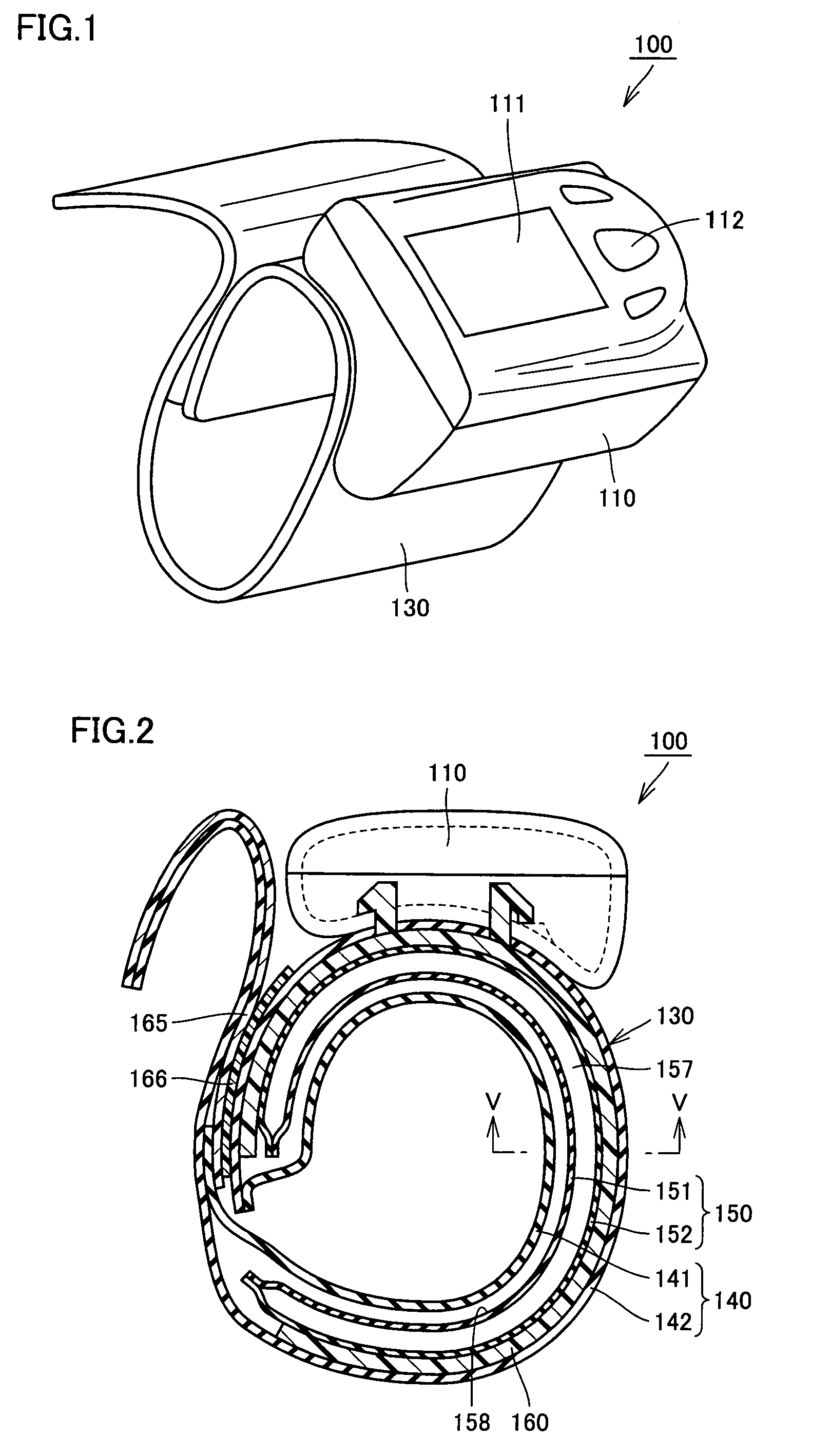 Cuff for blood pressure monitor, blood pressure monitor, living body pressing apparatus, and living body information measuring apparatus