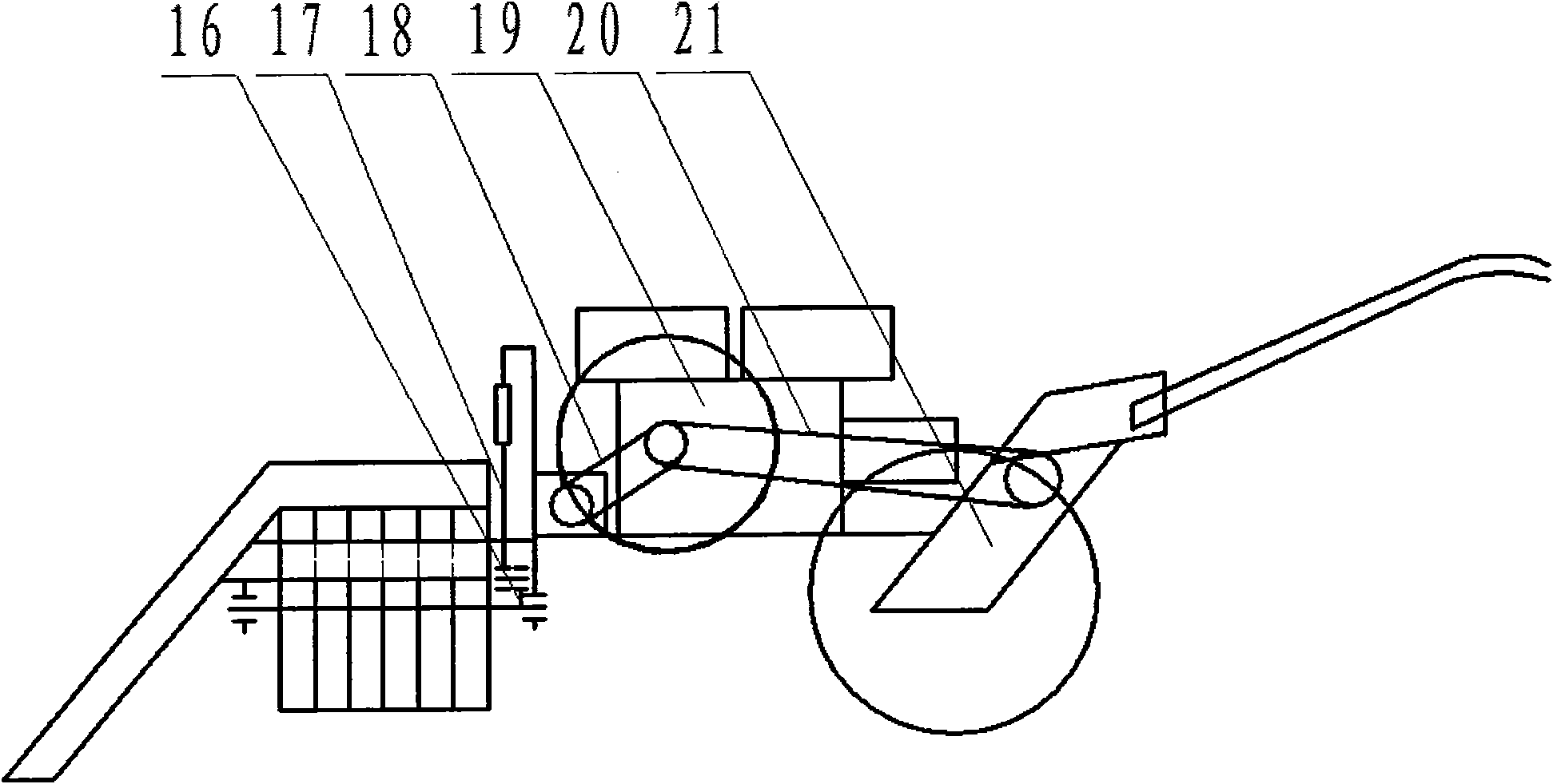 Front potato harvester for walking tractor