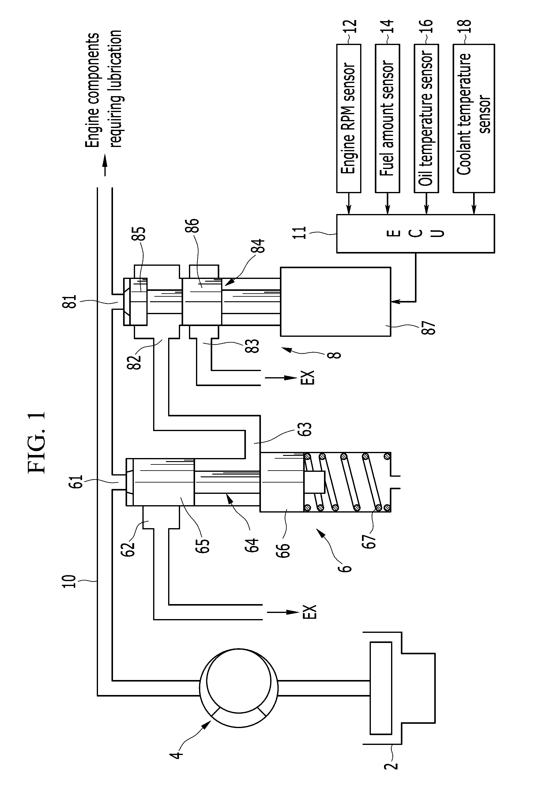 Oil pump system of an engine for a vehicle