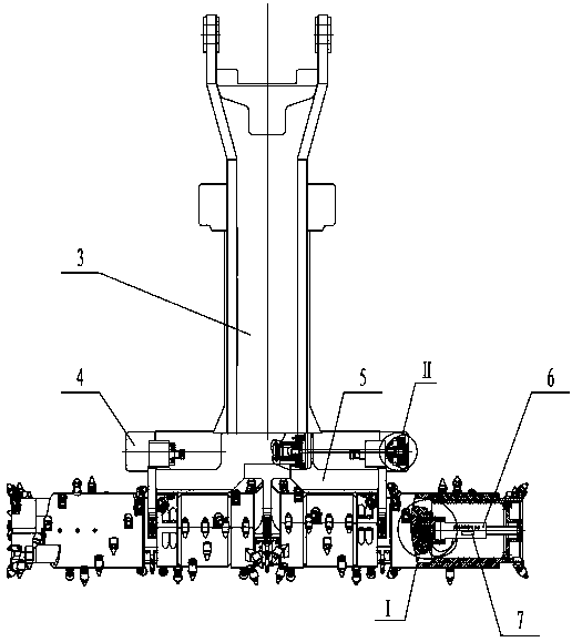 Two-drive telescopic roller cutting mechanism for excavating and anchoring integrated machine