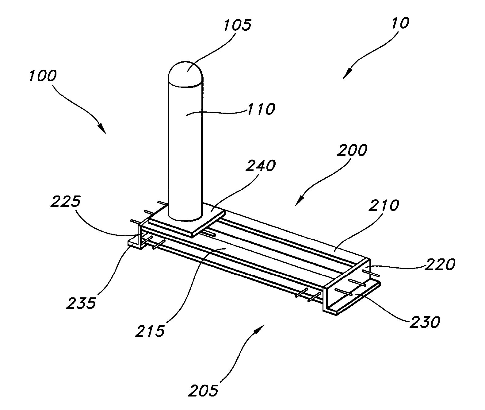 Shallow mounted fixed vehicle barrier device