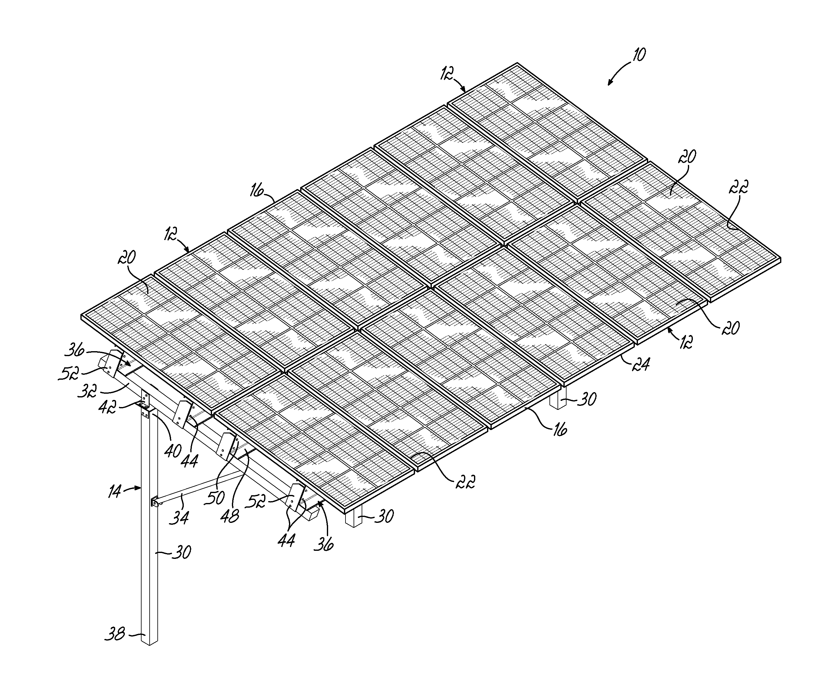 Solar mounting system having automatic grounding and associated methods