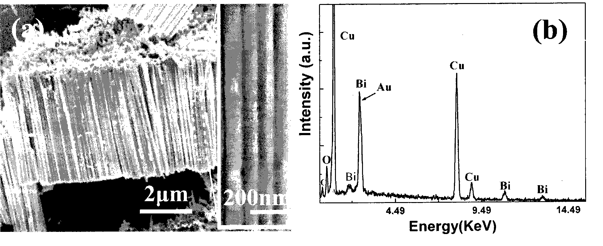 Nano cable composed of semimetal bismuth and metallic copper and method for synthesizing the same