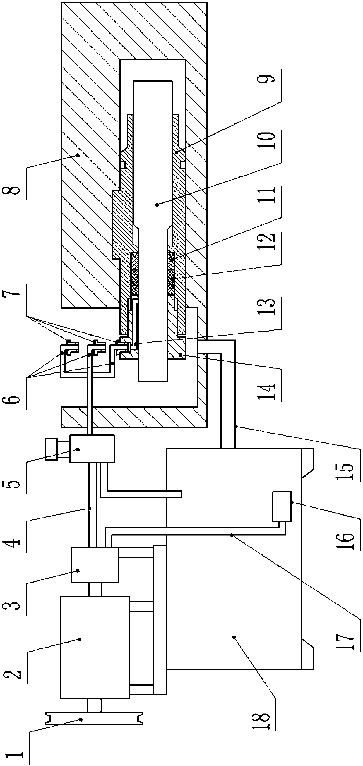 Water injection booster pump oil lubrication sealing circulating device