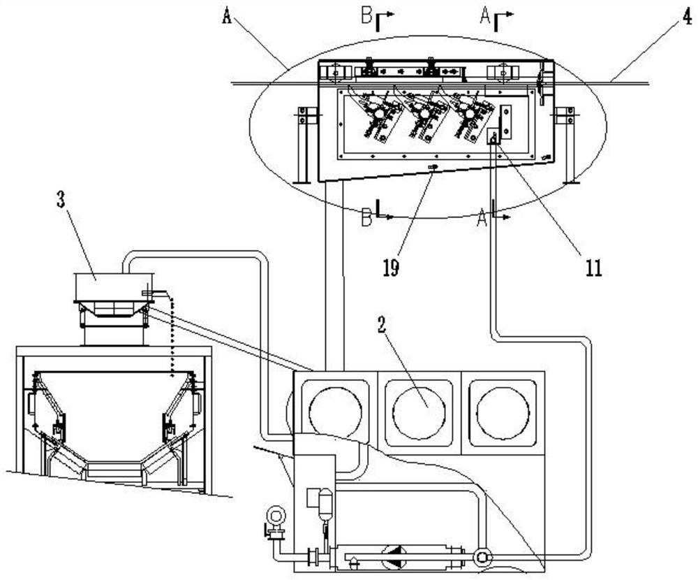 Self-circulation self-rotation row conveying belt cleaning machine