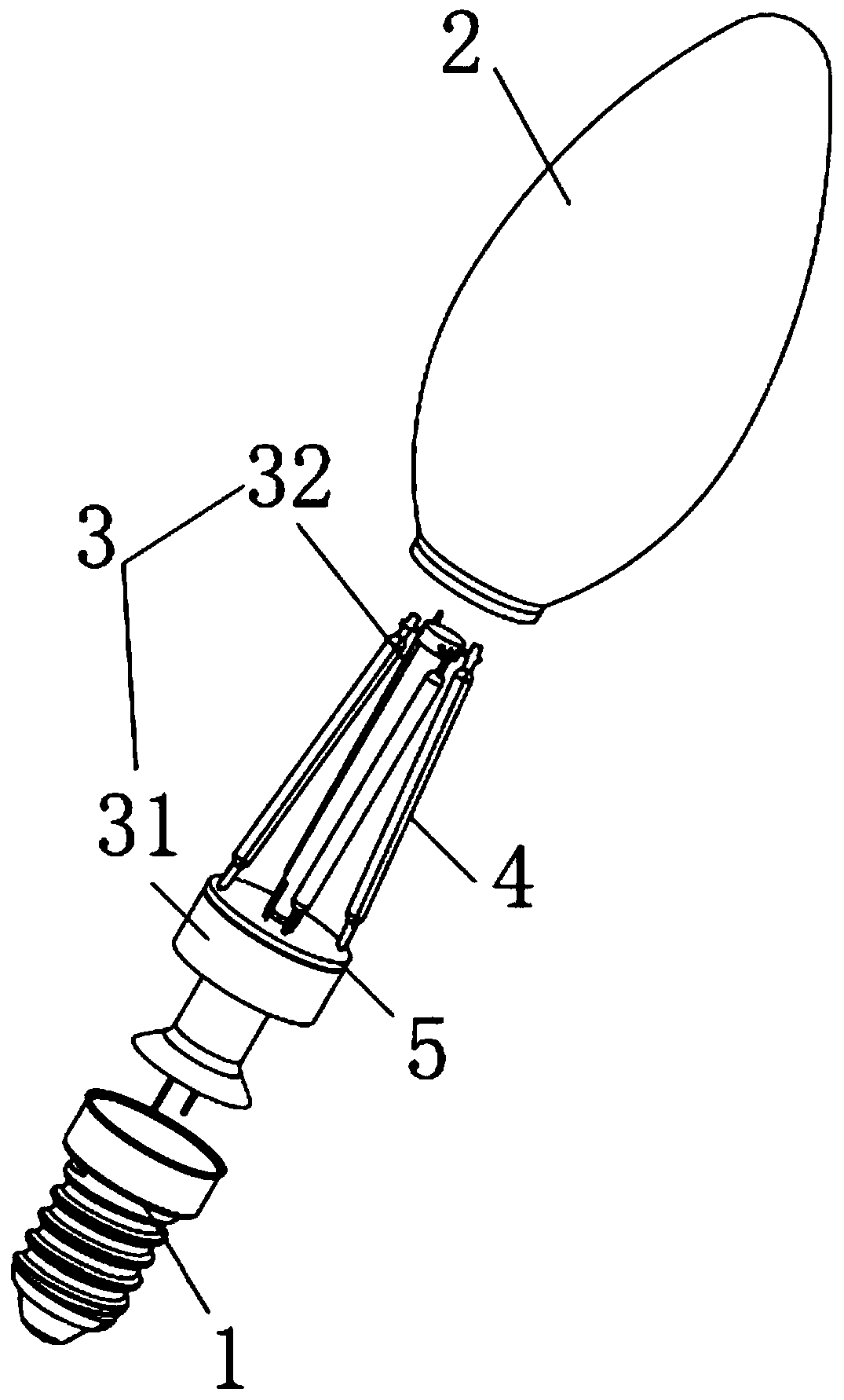 LED filament light bulb