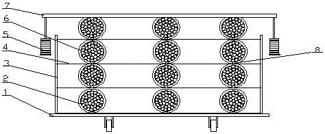 Flattening method for bamboo tubs in high-temperature tank
