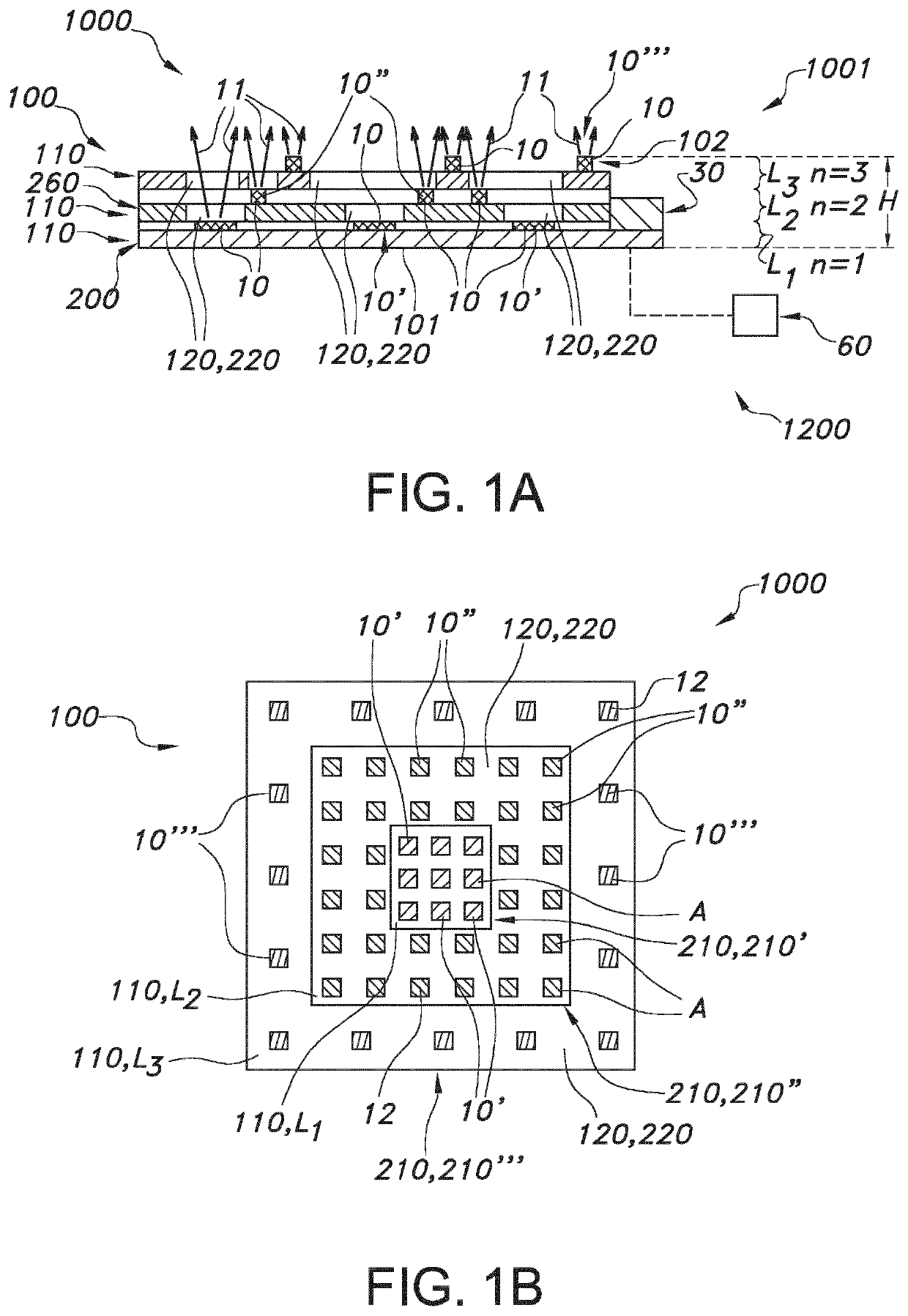 Multi-layer PCB stack for color mixing