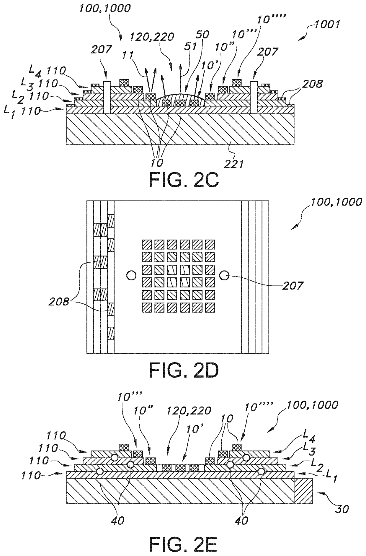 Multi-layer PCB stack for color mixing