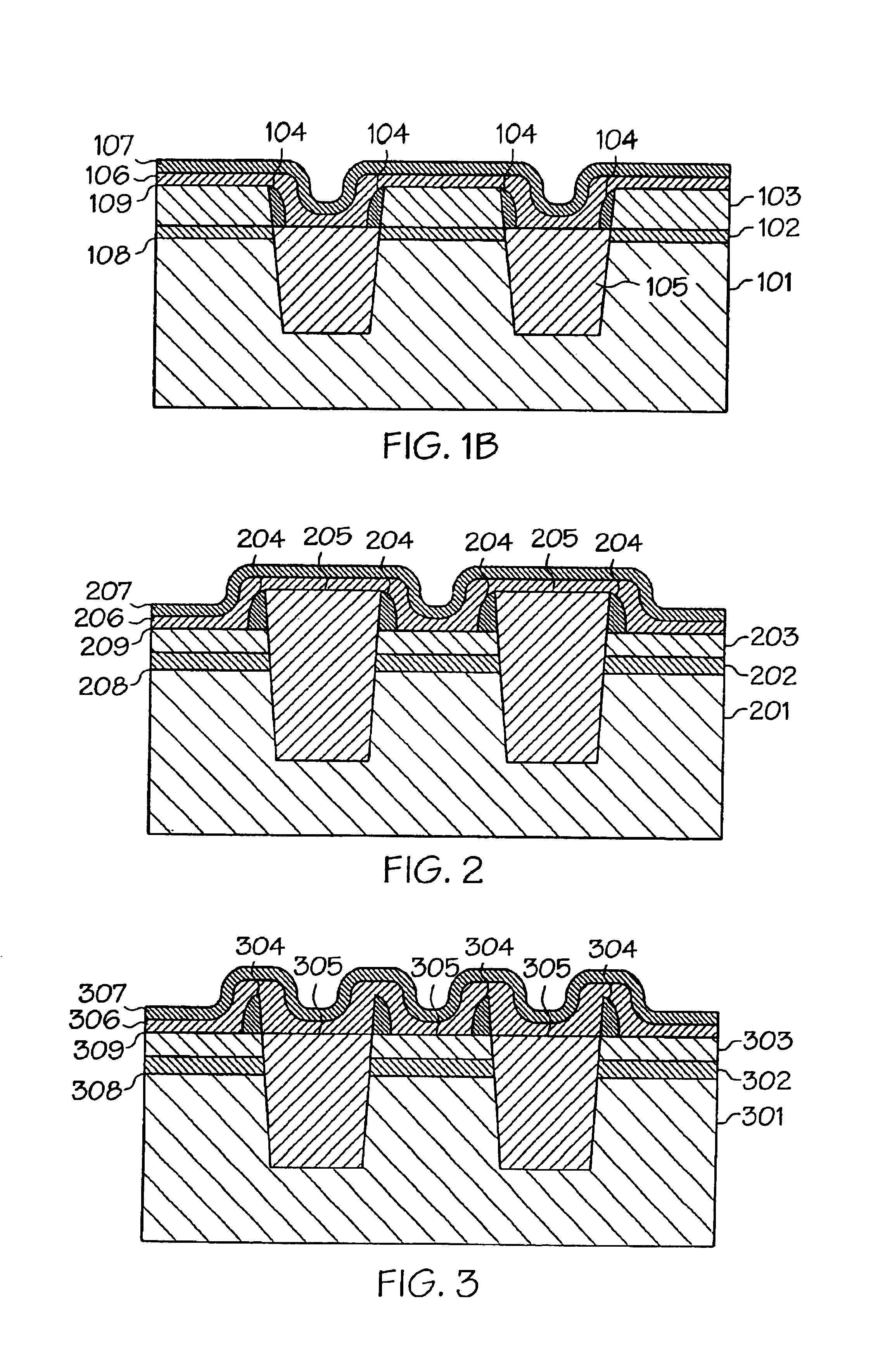Stacked gate region of a memory cell in a memory device