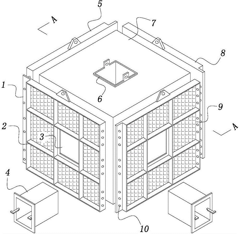 Molding die and molding method for deposition promotion dyke hollow block