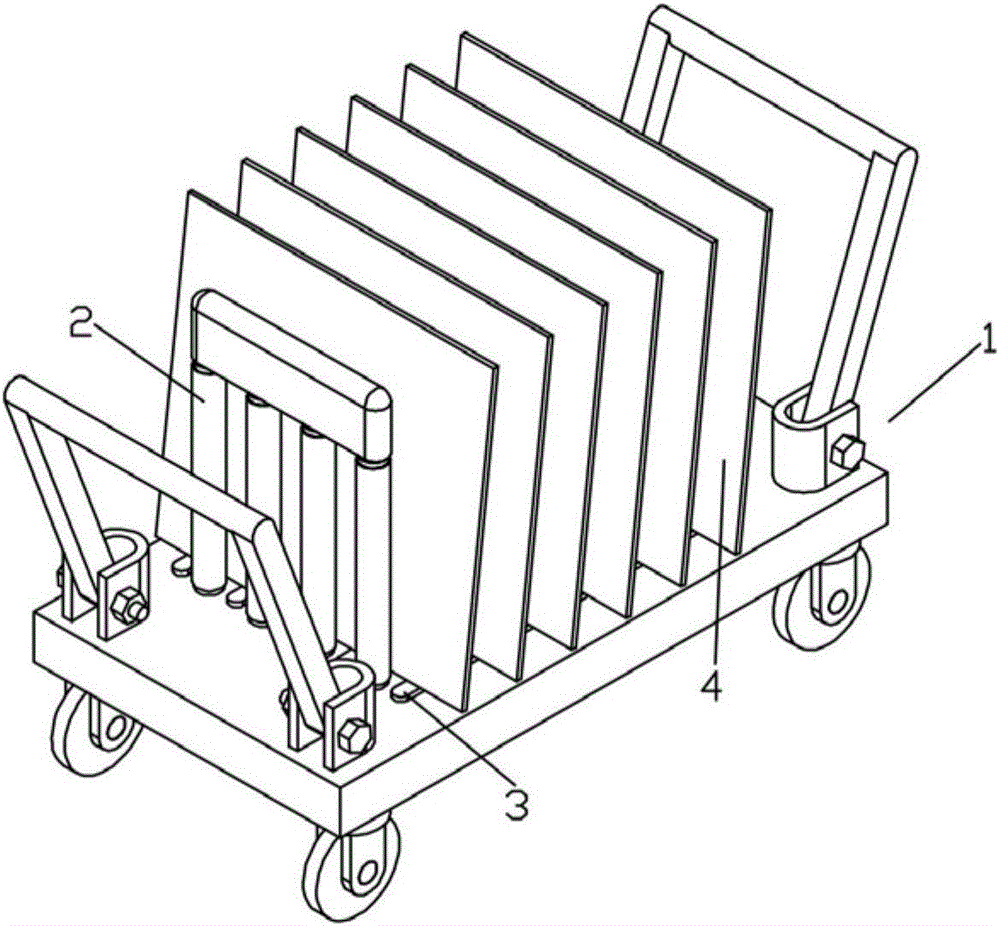Breakage-proof transporting trolley for exterior wall tile