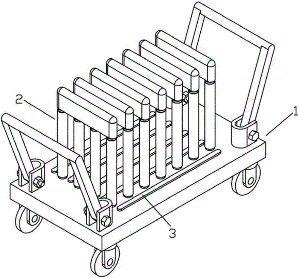 Breakage-proof transporting trolley for exterior wall tile