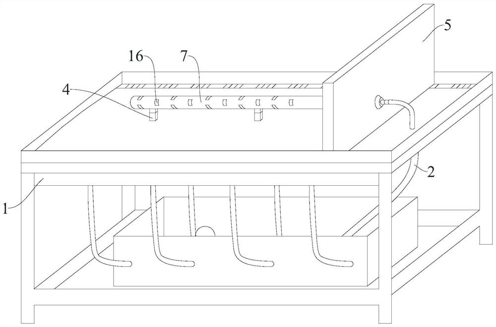 Internal rotation-type cleaning device for sausage casing processing and production